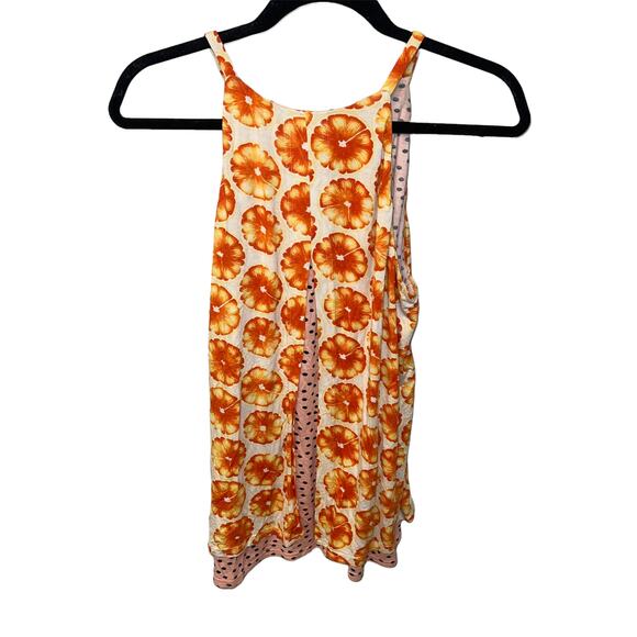 Anthropologie Porridge sleeveless Swing orange Flower Floral Tank Top Med - Picture 3 of 8